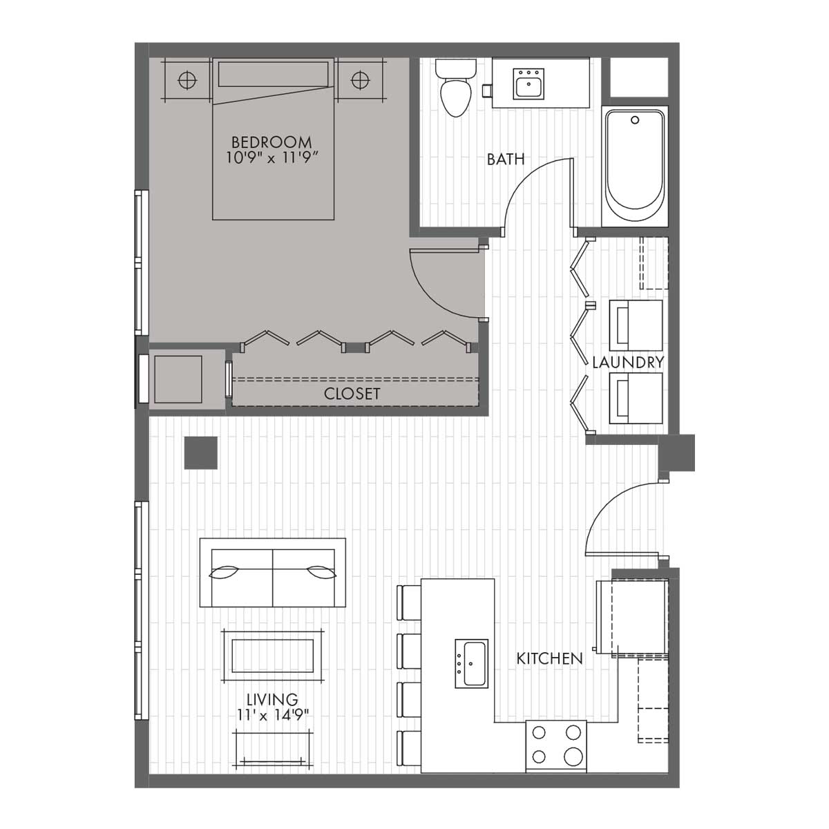 One Bedroom Apartment Home - Style 1A ADA - Vantage On The Park